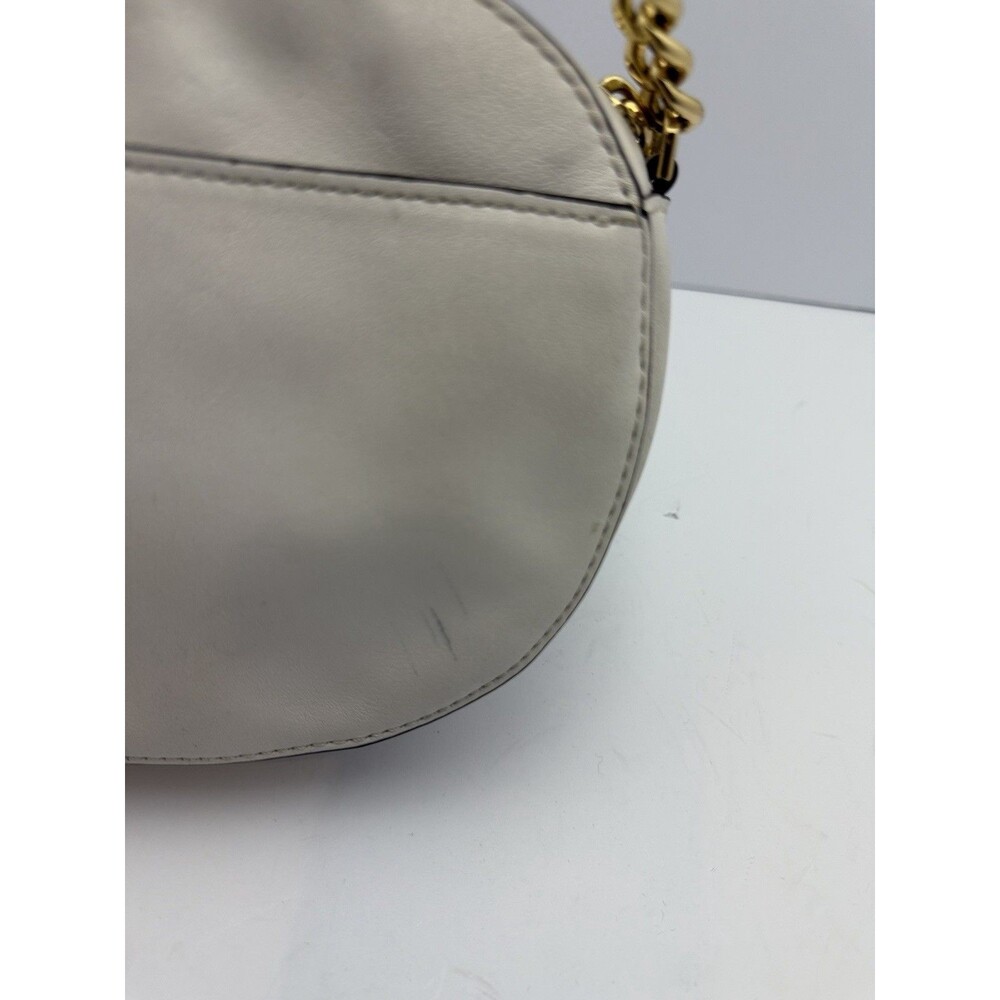 Michael Kors Floral Applique Crossbody Bag White Leather Chain Strap Tassel - Picture 6 of 12